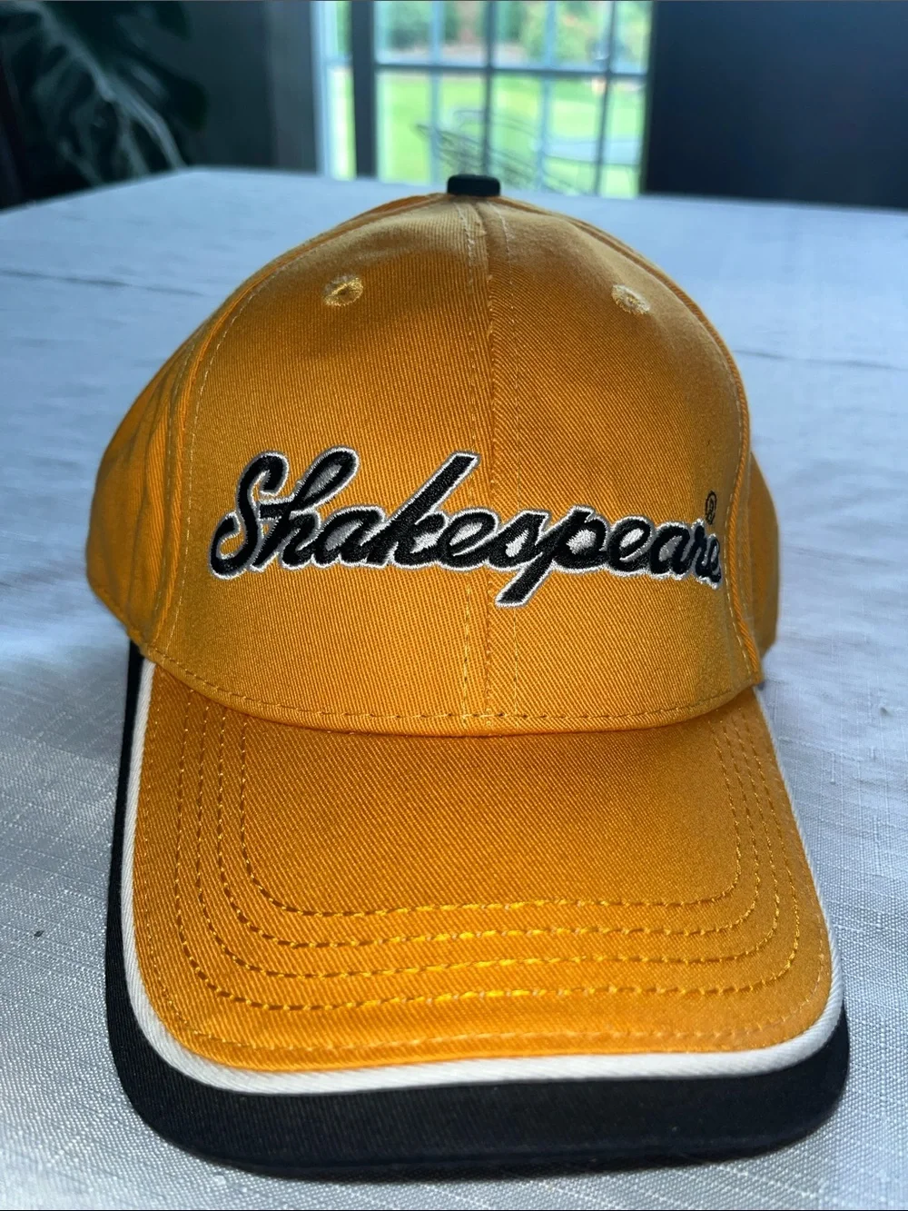 NWNT Vintage Shakespeare Script Logo Baseball Cap - Mustard Yellow